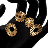 10pcs Stainless Steel Flower Oval Earrings Posts for DIY Jewelry Making