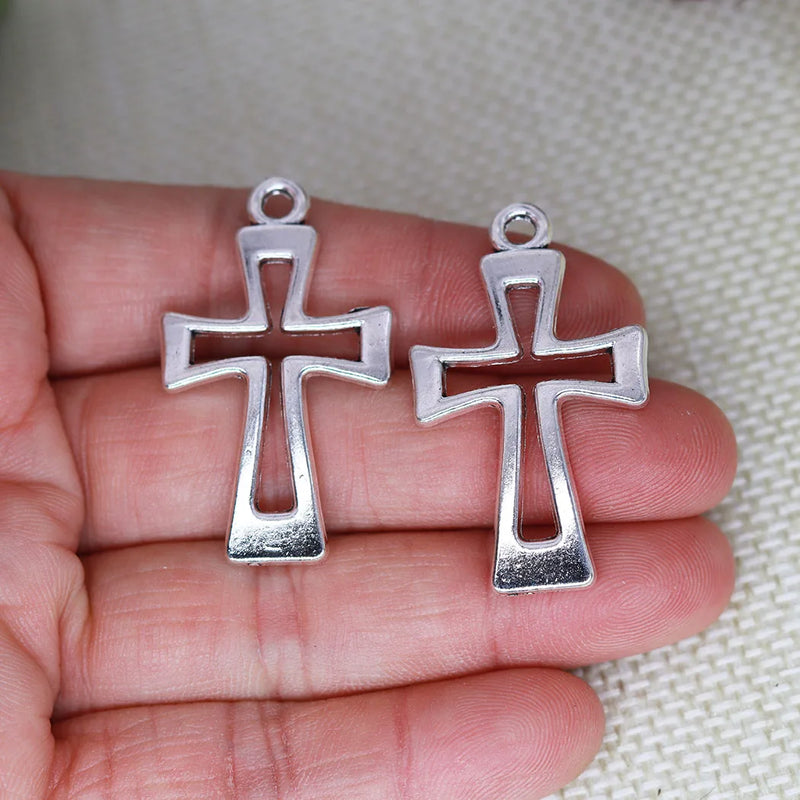 10pcs Gothic Charms Hollow Cross Pendant DIY Jewelry Making Supplies