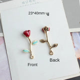 10pcs/Lot Rose Flower Enamel Charms KC Alloy Jewelry Pendant Diy Accessories