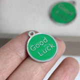 10pcs Stainless Steel Enamel Charms Good Luck Pendants for DIY Jewelry