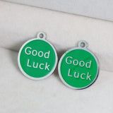 10pcs Stainless Steel Enamel Charms Good Luck Pendants for DIY Jewelry