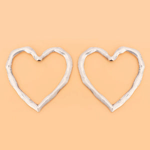 10pcs Hammered Open Heart Charms Pendants for Jewelry Making
