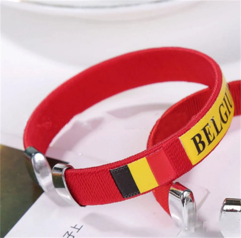 10pcs/Lot 21 Flag Bracelet Sports Friendship Wristband National Flag Bangle