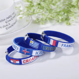 10pcs/Lot 21 Flag Bracelet Sports Friendship Wristband National Flag Bangle