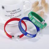 10pcs/Lot 21 Flag Bracelet Sports Friendship Wristband National Flag Bangle