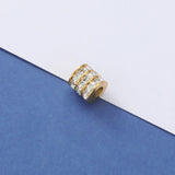 10pcs Micro Pave Zircon Charms Stainless Steel Space Beads for DIY Bracelet
