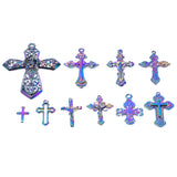 10pcs Mix Cross Charm Pendants Jesus Necklace DIY Jewelry Making Supplies