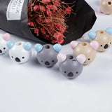 10pc Wooden Animal Bear Head Beads for DIY Pacifier Clip Necklace