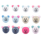 10pc Wooden Animal Bear Head Beads for DIY Pacifier Clip Necklace