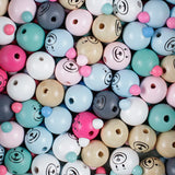 10pc Wooden Animal Bear Head Beads for DIY Pacifier Clip Necklace