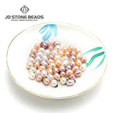 10pcs Natural Freshwater Pink Pearl Bead 8-9mm Half Hole Loose Spacer Beads