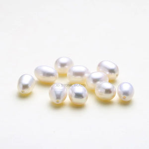 10pcs Natural Freshwater Pink Pearl Bead 8-9mm Half Hole Loose Spacer Beads