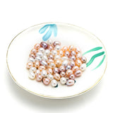10pcs Natural Freshwater Pink Pearl Bead 8-9mm Half Hole Loose Spacer Beads