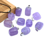 10pcs Natural Healing Crystal Gems Pendants Amethysts Rose Quartzs DIY Necklace