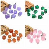 10pcs Natural Healing Crystal Gems Pendants Amethysts Rose Quartzs DIY Necklace