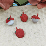10pcs Lychee Shape Charms Painted Alloy Jewelry DIY Accessories