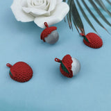 10pcs Lychee Shape Charms Painted Alloy Jewelry DIY Accessories