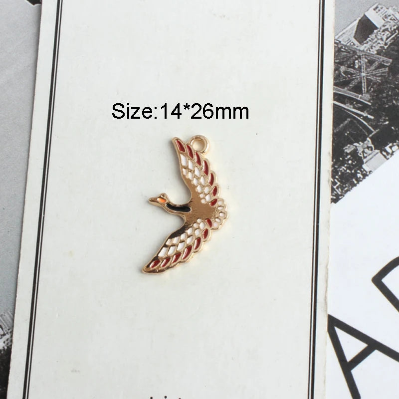 10pcs Wild Goose Shape Charms KC Earring Bracelet Hair Jewelry Alloy