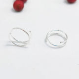 10pcs 925 Sterling Silver Nose Hoop Spiral Ring Piercing Jewelry