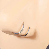 10pcs 925 Sterling Silver Nose Hoop Spiral Ring Piercing Jewelry