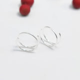 10pcs 925 Sterling Silver Nose Hoop Spiral Ring Piercing Jewelry