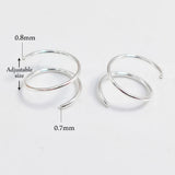 10pcs 925 Sterling Silver Nose Hoop Spiral Ring Piercing Jewelry