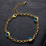 10pcs/ Lot Crystal Evil Eye Bracelet 19/21cm Chain Plated Never Faded
