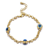 10pcs/ Lot Crystal Evil Eye Bracelet 19/21cm Chain Plated Never Faded