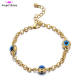 10pcs/ Lot Crystal Evil Eye Bracelet 19/21cm Chain Plated Never Faded