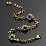10pcs/ Lot Crystal Evil Eye Bracelet 19/21cm Chain Plated Never Faded