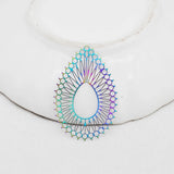10pcs Rainbow Stainless Steel Charms 26*40mm Earring Pendants