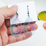10pcs Rainbow Stainless Steel Charms 26*40mm Earring Pendants