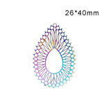 10pcs Rainbow Stainless Steel Charms 26*40mm Earring Pendants