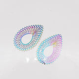 10pcs Rainbow Stainless Steel Charms 26*40mm Earring Pendants