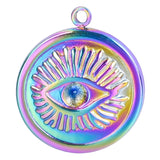 10pcs Rainbow Stainless Steel Evil Eye Charms for Women Evil Eyes Jewelry