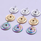 10pcs Rainbow Stainless Steel Evil Eye Charms for Women Evil Eyes Jewelry