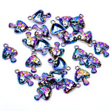 10pcs Rainbow Mushroom Charms Alloy Pendant DIY Jewelry Making Supplies