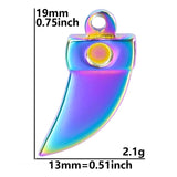10pcs/Lot Rainbow Silver Dagger Canine Tooth Pendant