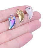 10pcs/Lot Rainbow Silver Dagger Canine Tooth Pendant