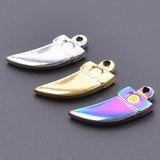 10pcs/Lot Rainbow Silver Dagger Canine Tooth Pendant