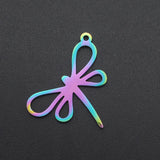 10pcs Rainbow Dragonfly Charms Pendants Stainless Steel DIY Jewelry Making