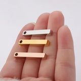 10pcs Stainless Steel Rectangle Pendant Charm DIY Keychain 4*28mm