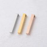 10pcs Stainless Steel Rectangle Pendant Charm DIY Keychain 4*28mm