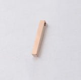 10pcs Stainless Steel Rectangle Pendant Charm DIY Keychain 4*28mm