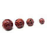 10pcs Red Sandalwood Loose Wood Beads 6mm-12mm Buddhism Round Charms DIY Jewelry