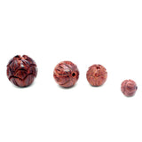 10pcs Red Sandalwood Loose Wood Beads 6mm-12mm Buddhism Round Charms DIY Jewelry