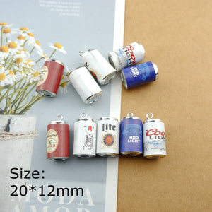 10pcs Resin Beer Drink Charms For Bracelets Key Chain Earring DIY Jewelry Making