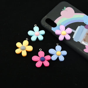10pcs Resin Flowers Charms DIY Jewelry Making Pendants