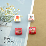 10pcs Fried Chicken Burger Resin Charms DIY Jewelry Making Dollhouse