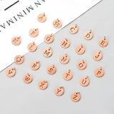 10pcs Rose Mirror Stainless Steel Letter Charms 1.5mm Hole Necklace Making